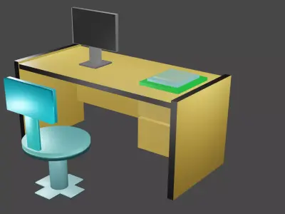 Study Desk Free 3D model