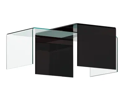 Table Basse 110 X 50 Cm Verre BURANO 3D model