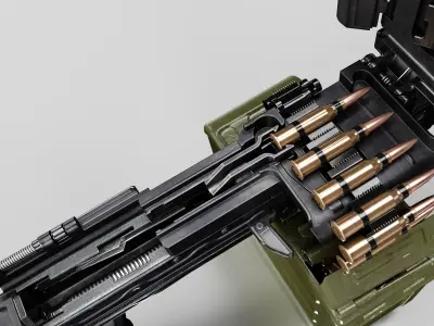 Game-Ready PKP machine guns Low-poly 3D model