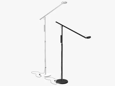 Modern Floor Reading Lamp Black 3D model