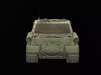 ISU-152 Soviet anti-tank self-propelled artillery system Low-poly 3D model