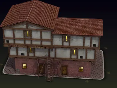 Small Ancient Apartment Low-poly 3D model
