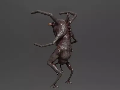  Terrifying Insectoid Monster Low-poly 3D model