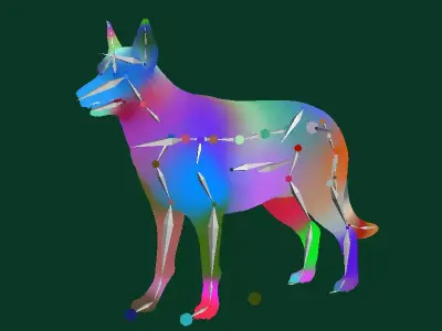 White Swiss Shepherd Dog Breed Free low-poly 3D model