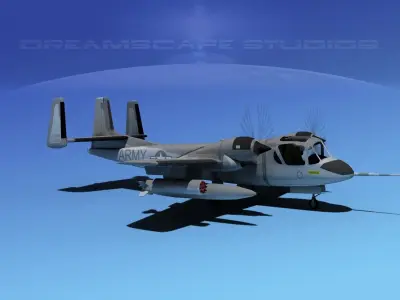 Grumman OV-1D Mohawk V07 3D model