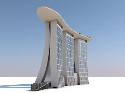 Marina Bay Sands Singapore Low-poly 3D model