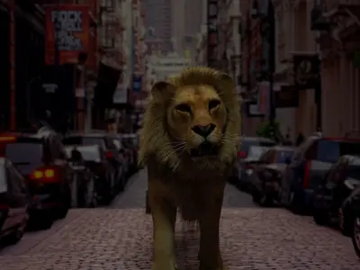 Rigged Lion 3D model