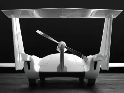 Air car flying vehicle concept 3D model