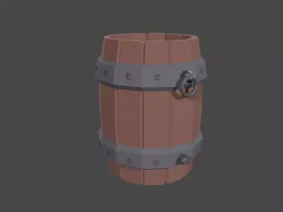 Barrel low poly game ready Free low-poly 3D model