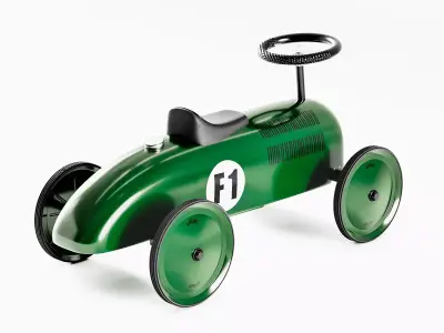 Vintage Racing Pedal Car Model 3D model
