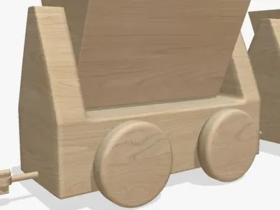Wooden Toy Train 3D model