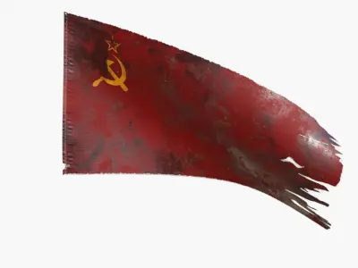 Soviet Union Flag Low-poly 3D model