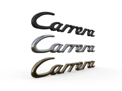 Carrera Porsche emblem nameplate 3D model