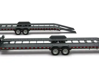 Texas Pride Trailers Lowboy Bumper Pull and Gooseneck 2 in 1 Low-poly 3D model