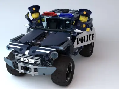 Police Car Lego and special Bonus 3D model