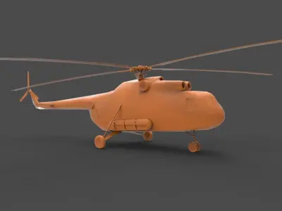 Mi - 8 orange helicopter 3D print model