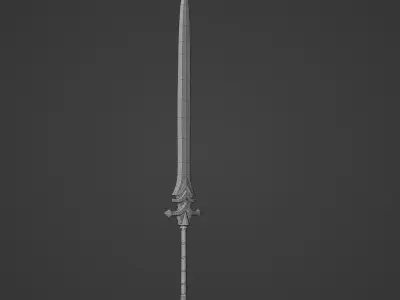 Dark sword PBR Low-poly 3D model