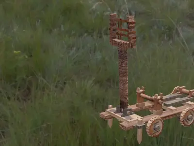 Animated Toy Catapult 3D model