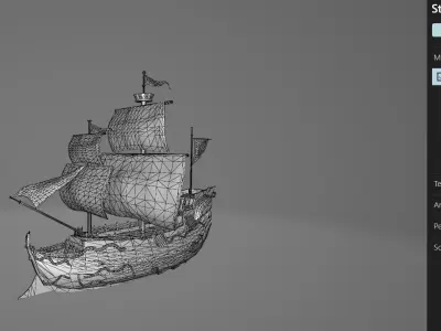 Pirate Ship 10 Low-poly 3D model