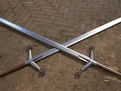 Scottish Highland Claymore   Game Ready 3D Model Low-poly 3D model