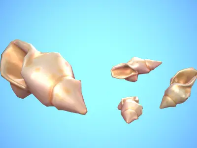 SHELL 01 CARTOON STYLIZED Low-poly 3D model