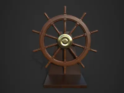 Nautical Wheel Low-poly 3D model