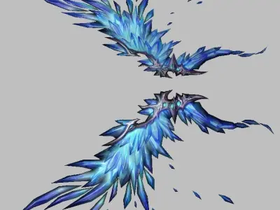 Blue Crystal Wing Low-poly 3D model