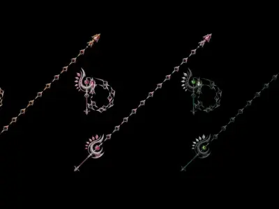 Royal Guard Whip Low-poly 3D model