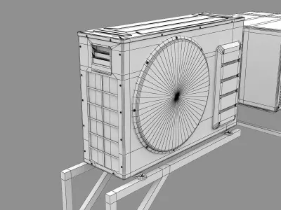 Air Conditioner Window Outdoor Low-poly 3D model