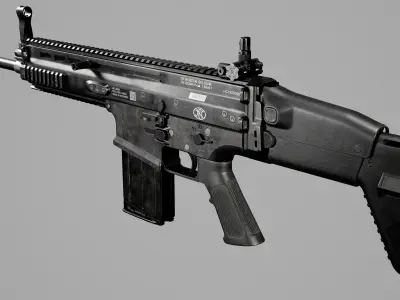 FN SCAR-H Low-poly 3D model