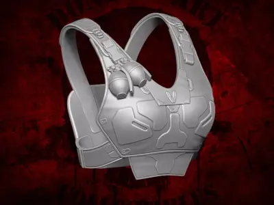 Female SCIFi Vest 3D Printable Files for Action  Figures 3D print model