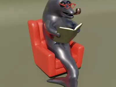 Philosopher dolphin 3D model