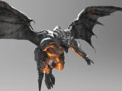 Demon Lava Dragon 3D model