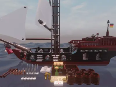 LEGO - GERMAN SLOOP - KLEINE JAGERIN - Rogue Film Productions 3D model