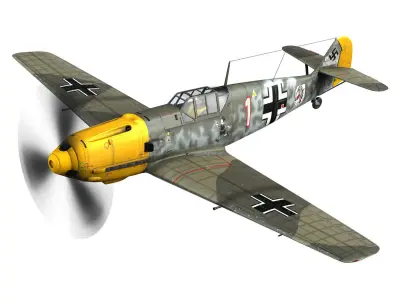Messerschmitt - BF-109 E - White 1  3D model