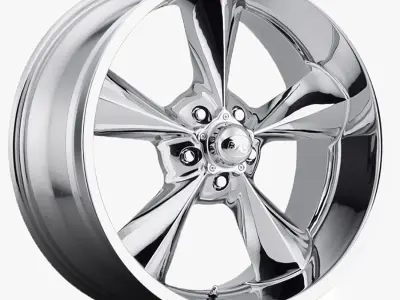 BG Rod Works Old School Wheel 17x7 Chrome 1965-1973 3D model