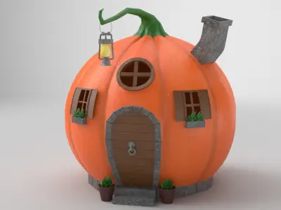 Cartoon Pumpkin House 3D model