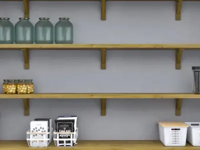Furniture walk in closet with cabinets and shelves Free 3D model