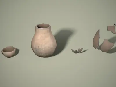 Medieval Clay Pots Low-Poly FREE Free low-poly 3D model