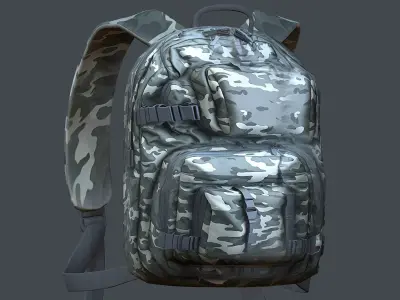 Backpack Camping Generic military human bag storqge baggage Low-poly 3D model