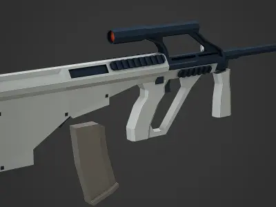 Stylized Steyr Aug A1 Low Poly Mobile Ready Low-poly 3D model