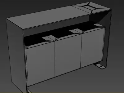 Cyberpunk Waste Sorting Station Low-poly 3D model