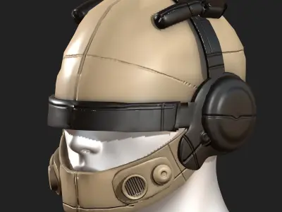 Helmet scifi military futuristic 3d model  Low-poly 3D model