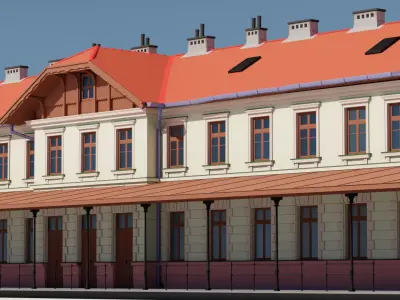 Eastern European Building 017 Low-poly 3D model