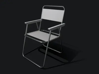 PBR Low Ploy Picnic Chair Low-poly 3D model