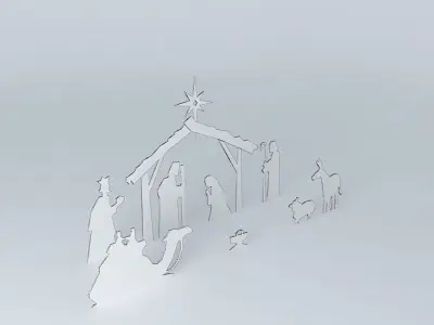 Nativity crib Free 3D model