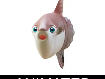 Mola Mola Animated Fish  Low-poly 3D model
