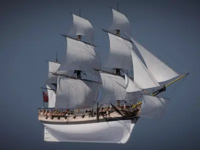 HMS Pegasus - Swan Class Sail Ship 3D model