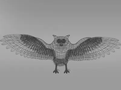 Barn Owl Low-poly 3D model