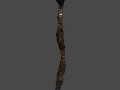 wand1 wooden wand Low-poly 3D model